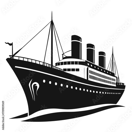 Titanic vector clean black silhouette design white background