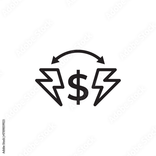 Energy trading icon symbolizing the financial exchange of power and commodities, representing specialized energy markets, modern utility commerce, and industrial finance systems.