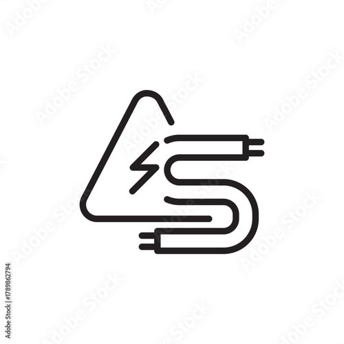 High voltage cable icon symbolizing electrical transmission and hazard warning, representing specialized utility infrastructure, power distribution networks, and industrial safety systems.