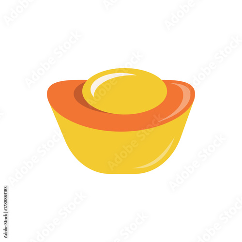 Gold Ingot traditional treasure symbol flat illustration