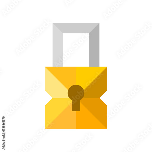 Yellow vintage padlock key icon vector design