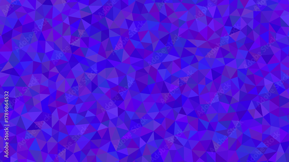 Obraz premium Abstract geometric polygonal background with vibrant gradient shades of blue and purple creating a dynamic low poly mosaic texture pattern for modern design.