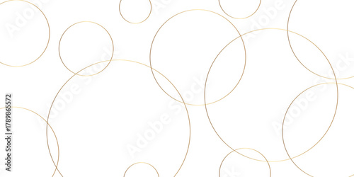 Abstract background golden circle stock line background. abstract artistic of geometric background Gold circles abstract seamless vector pattern. Minimal style white website banner, decoration Vec