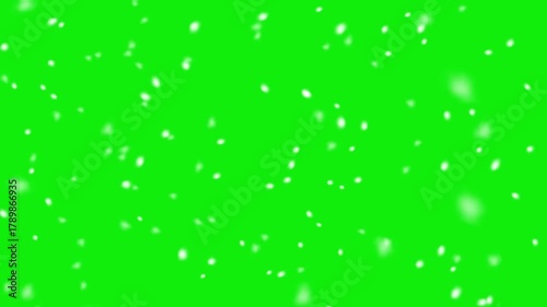 Real Snow Falling on Green Screen Background, 4K Winter Overlay.