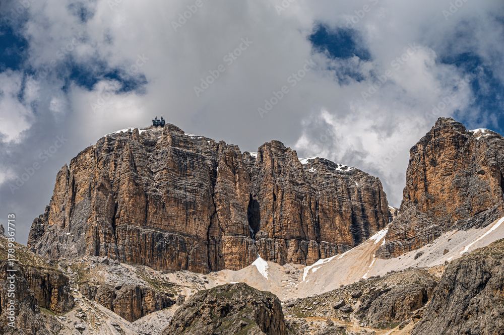 Fototapeta premium nature sceneries from the Pordoi Pass, Dolomites, Italy
