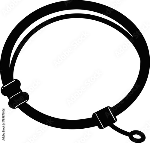  Leather cord bracelet Silhouette black  vector white background