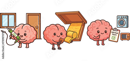 cute brain recycling electronics and reducing waste