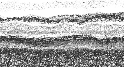 Black and white abstract textured background with horizontal lines and speckles vector