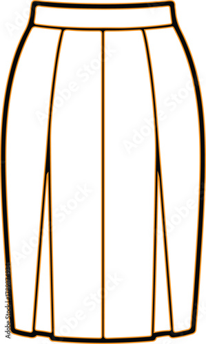 Classic pencil skirt with pleated front detail