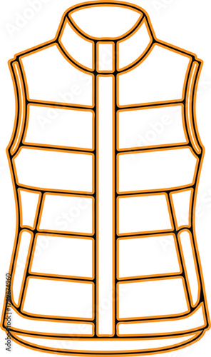 Puffer vest icon outline fashion apparel