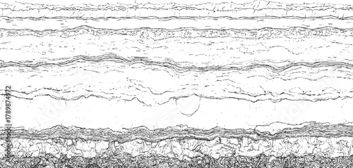 Black and white abstract textured background with layered organic shapes and rough lines vector