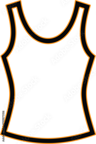 Simple outline icon of a white tank top shirt