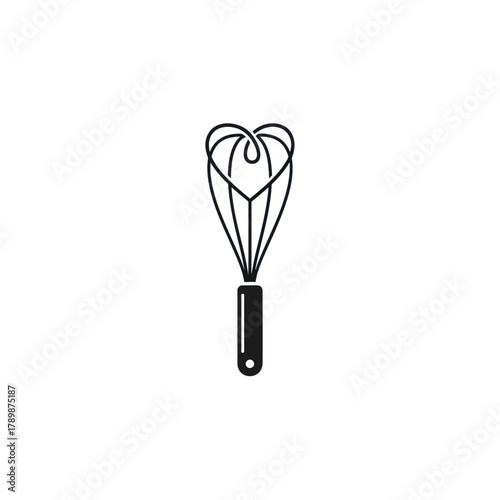 Elegant Whisk Illustration - A Culinary Tool for Baking and Cooking.
