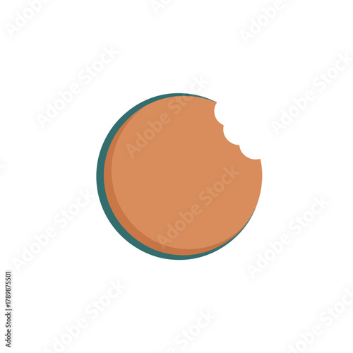 Bitten Cookie Illustration - A Simple and Appetizing Graphic.