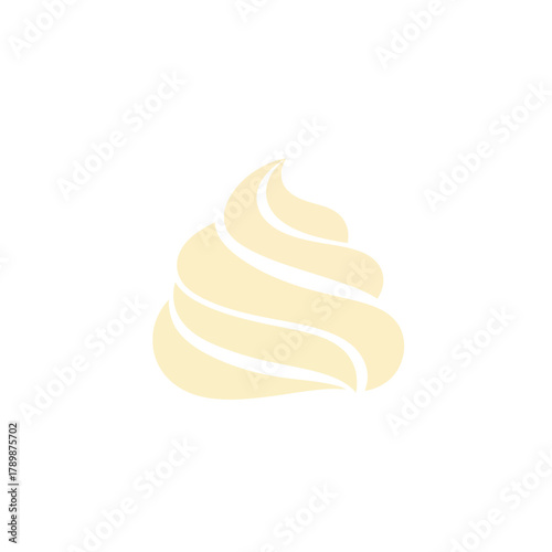 Swirl of Creamy Yellow Frosting or Whipped Cream.