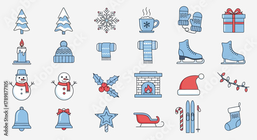 christmas icons set