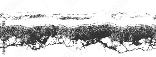 Abstract dark grey organic texture pattern on white background vector