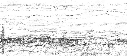 Black and white abstract textured background with horizontal lines and granular details vector