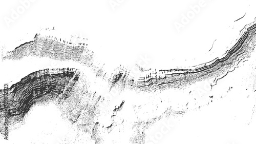 Black and white abstract textured geological strata pattern background