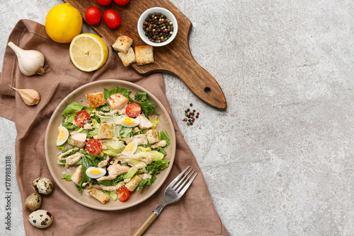Plate with tasty chicken Ca...