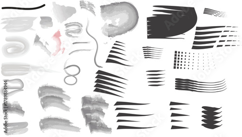 Watercolor brush strokes collection, a versatile set for adding artistic flair to your designs with various shapes and textures