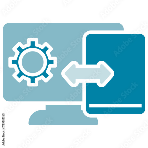 Computer Dual Tone Glyph Icon