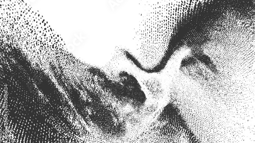 Abstract black and white halftone pattern with organic shapes and textures vector