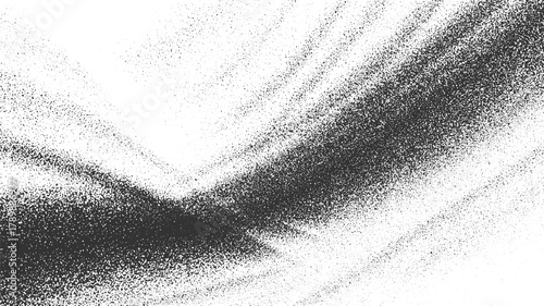Black speckle texture gradient on white background abstract