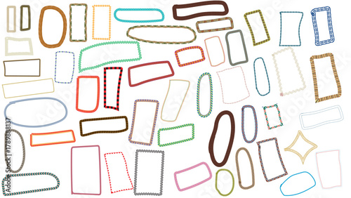 Collection of handdrawn doodle frames, featuring a variety of shapes and sizes, perfect for adding a playful touch to designs