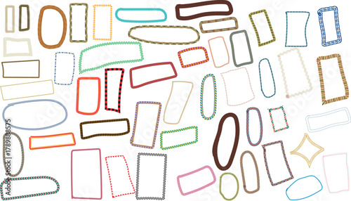 Collection of handdrawn doodle frames, featuring a variety of shapes and sizes, perfect for adding a playful touch to designs