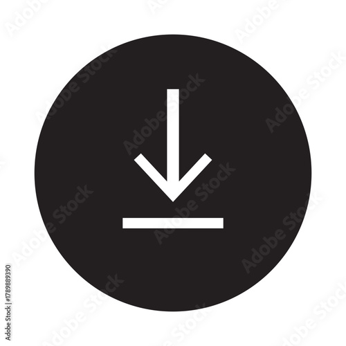 Download icon. Download icon symbol vector for download, save, or installation actions in apps, websites, and instructional content.