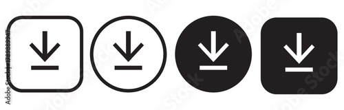 Set of download icon symbols vector