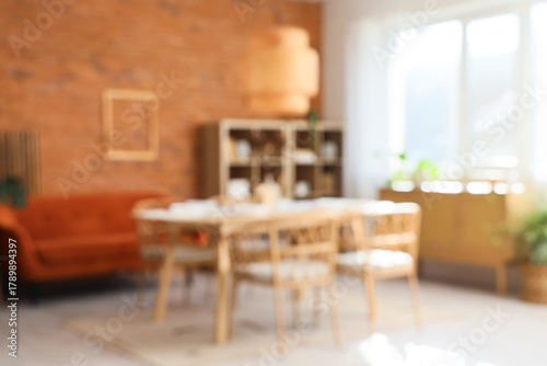 Blurred view of dining room...