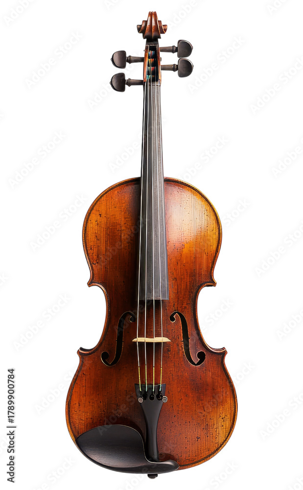 Fototapeta premium Classic Wooden Violin with Elegant Curves and Rich Texture