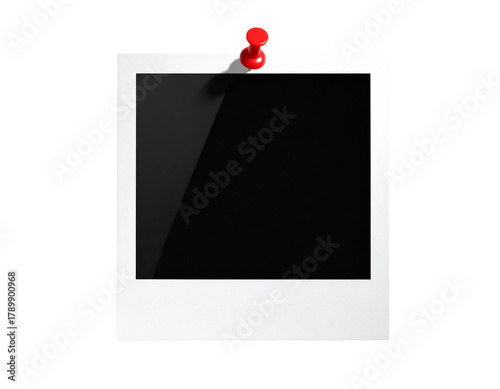  Blank White Polaroid Frame with Red Pushpin – Minimal Photo Mockup PNG