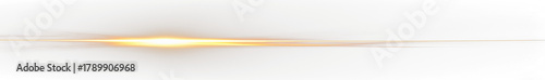 Golden horizontal lens flare on transparent background 