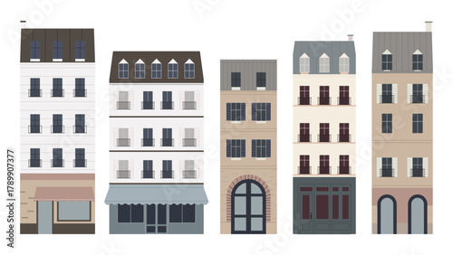 Vector Parisian Building Set – Flat Vector Architecture Set