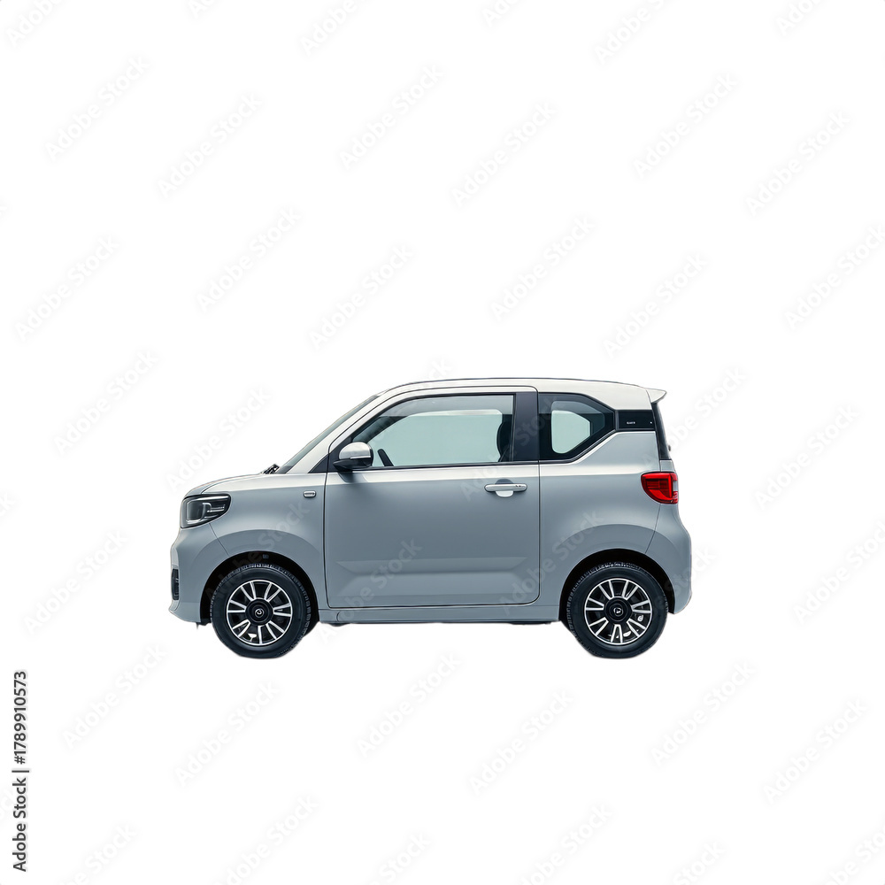 Obraz premium Compact Electric Car with Modern Design in Gray