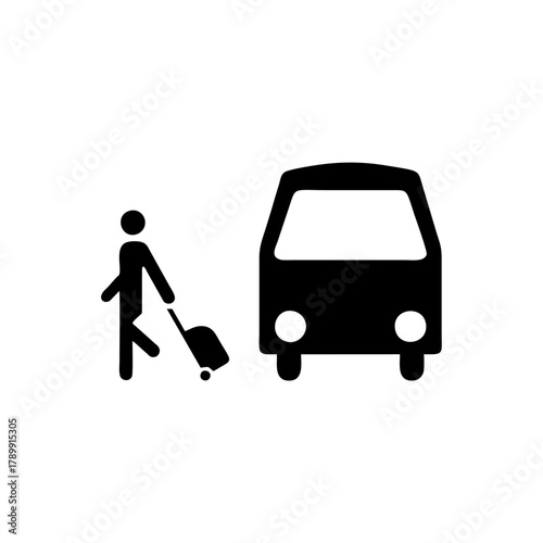 Bus disembarkation icon vector design sign public information symbols standard ISO 7001