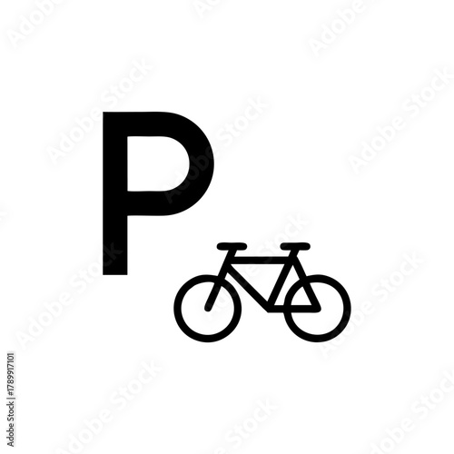  Bicycle or cycle parking icon vector design sign public information symbols standard ISO 7001.