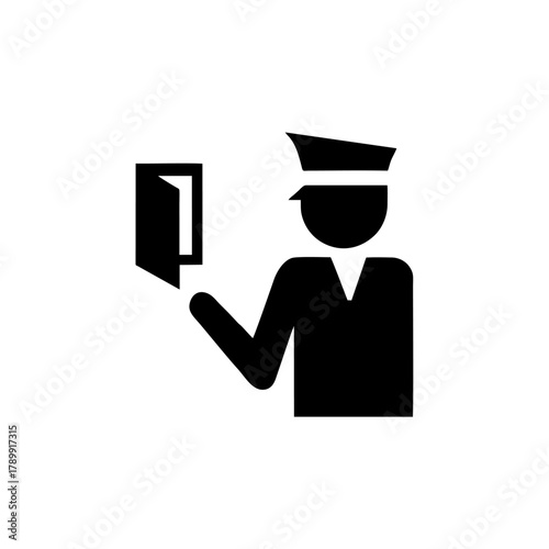 Immigration, or Passport control inspection icon vector design sign public information symbols standard ISO 7001