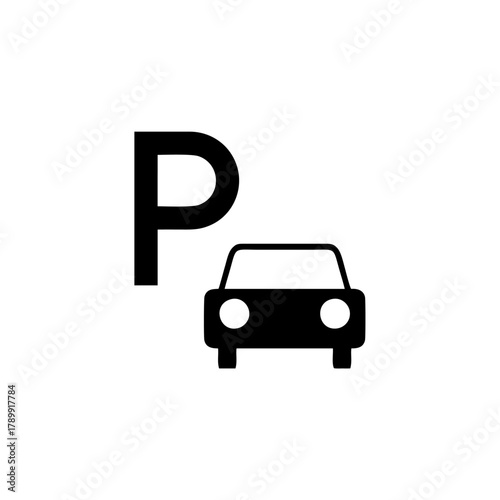 Parking, or Car parking icon vector design sign public information symbols standard ISO 7001