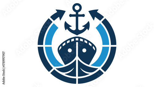 Nautical logistics shipping logo