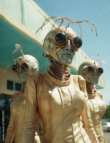 aliens marching