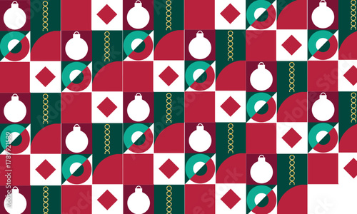Merry christmas and happy new year seamless geometric pattern
