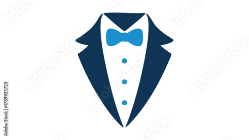 Stylized blue tuxedo icon design