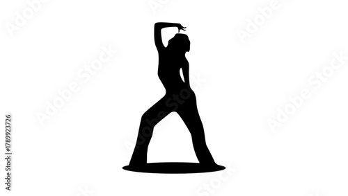 girl dancing, black isolated silhouette