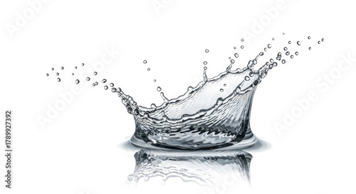 Blue water splash a spectacular water crown splash, frozen in time with droplets flying