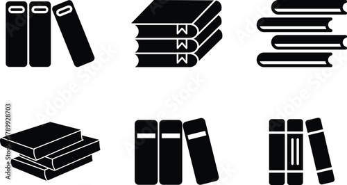 Books Stack Icon Design Book and reading outline icon set. Vector symbols for education, library, learning. Ebook, literature, study icons. Editable stroke. Pictogram collection for knowledge.