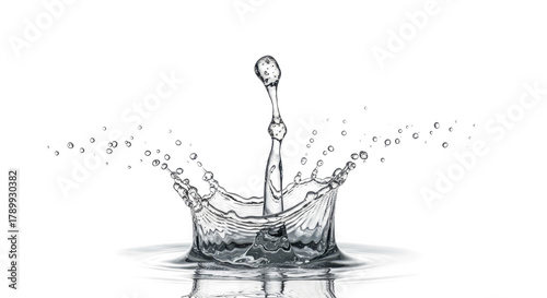 Blue water splash a dynamic splash of water forming a crown shape